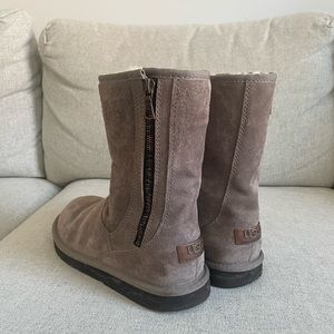 GREAT CONDITION Grey Suede Ugg Boots with Zipper Size 8